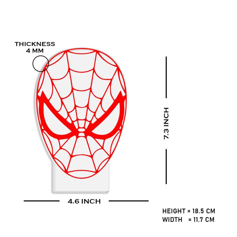 3D illusion Spiderman Head night lamp with Multicolored Light Birthday Gift for Marvel Fans Gift for Avengers Lovers Kids Room Decor